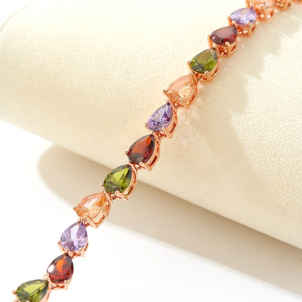 Luxury Rhinestone Bracelet Ornaments Colored Crystal Bracelet Rainbow Zircon Bracelet Lady/Men
