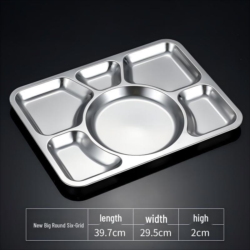 Stainless Steel Partitioned Canteen Plate