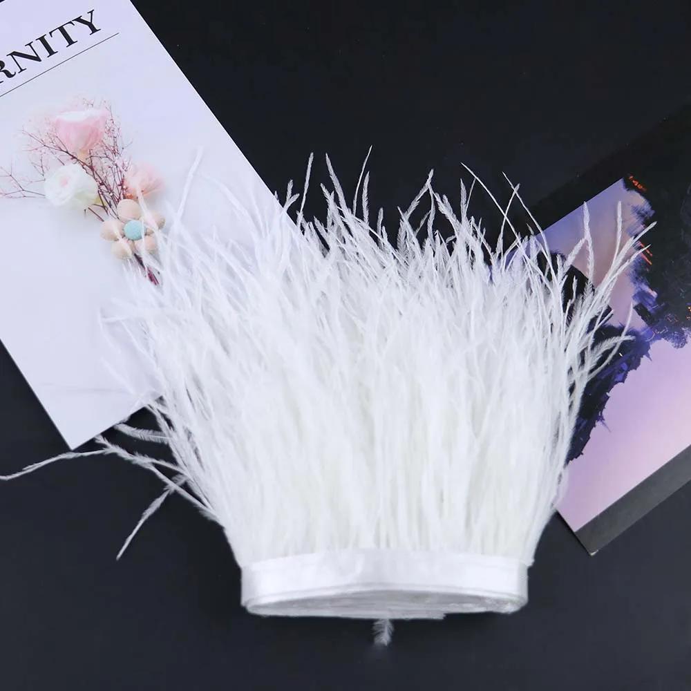 Feather53 Color Ostrich Feather Trim Ribbon 10-15cm 1M for Crafts Wedding Dresses Carnival Costume Home Decoration Sewing Accessories