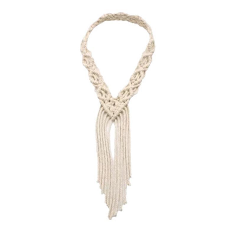 Bohemian Bride Hair Accessories Handmade Braided Cotton Headband Nordic Wedding Hairpiece Vintage Woven Headwear for Women