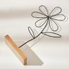 Golden Leaf Sculpture with Wood Base Ornament Ginkgo Palms Leaves Statue Figurine Table Adornment Office Desktop Decor