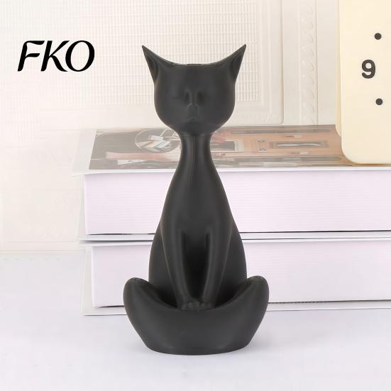 Mechanical Balance Cat Ornament 3D Printed Meditating Figurine, Modern Abstract Sculpture with Cross-Legged Pose, Collectible Art Piece Minimalist