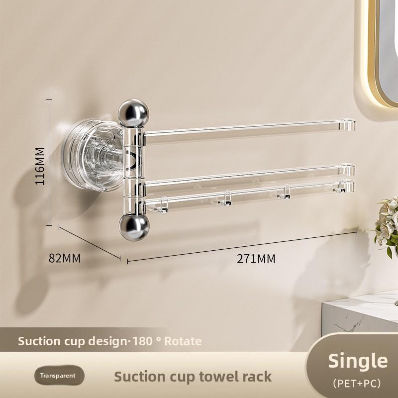 Полка для полотенец на присосках, Настенная многополюсная вращающаяся полка для хранения без сверления, Полочная стойка, Штанга для сушки полотенец