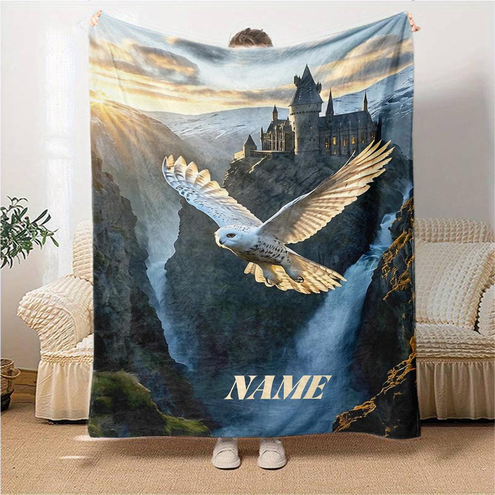 Custom Name "Harry Potter's Magical Journey" blanket for Couch & Bed, Plush Cozy Fuzzy Blanket Super Soft & Warm Blankets for Fall and Winter. 090898