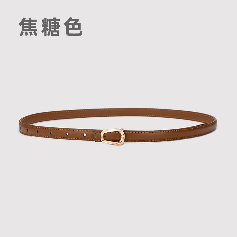 Leather Thin Belt Women'S Fashion Belt With Skirt Simple And Trendy Thin Belt Women'S Thin Belt