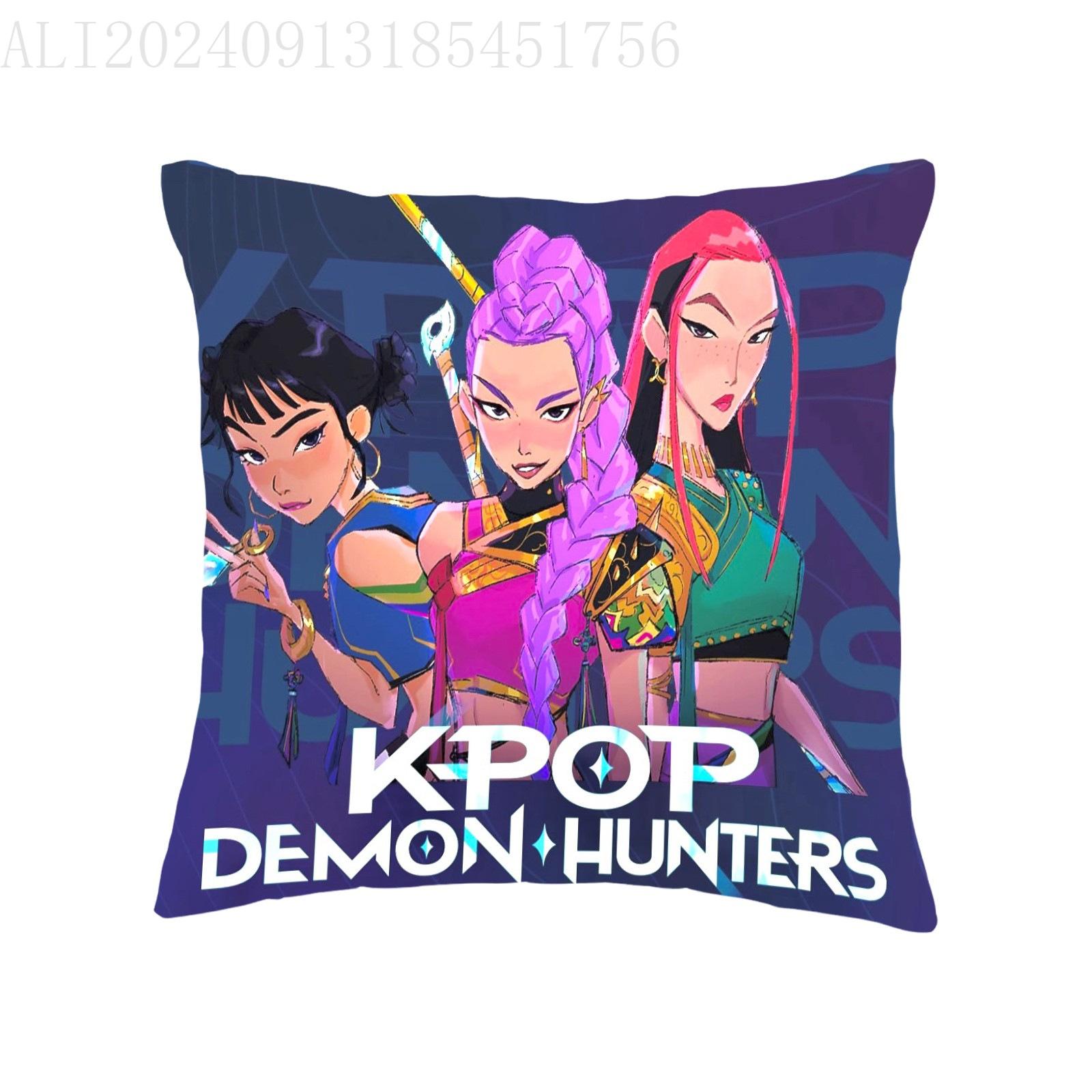 

Kpop Мисливці на Демонів Наволочка М яка Зручна З Принтом Huntrix Домашній Автомобільний Диван Офісна Наволочка Різдвяний Щоденний Декор 45cm 45cm