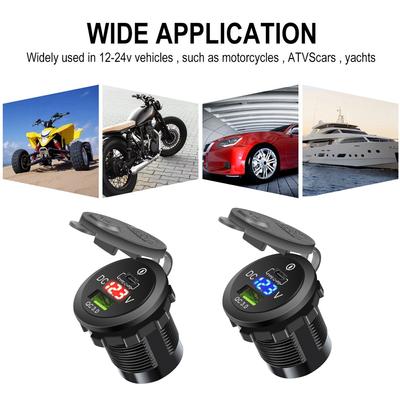 Usb Charger Socket Power Outlet Adapter Pd Type C Qc 3.0 Waterproof Dual Usb Ports Fast Charge For Car Boat Suv Sedan Rv