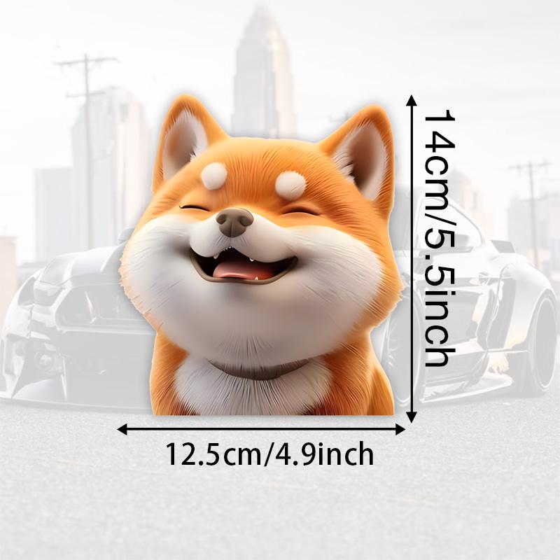 Smiling Shiba Inu Waterproof Vinyl Decal Sticker For Cars, Laptops, Walls Windows, Bumper Sticker External Accessories JM27