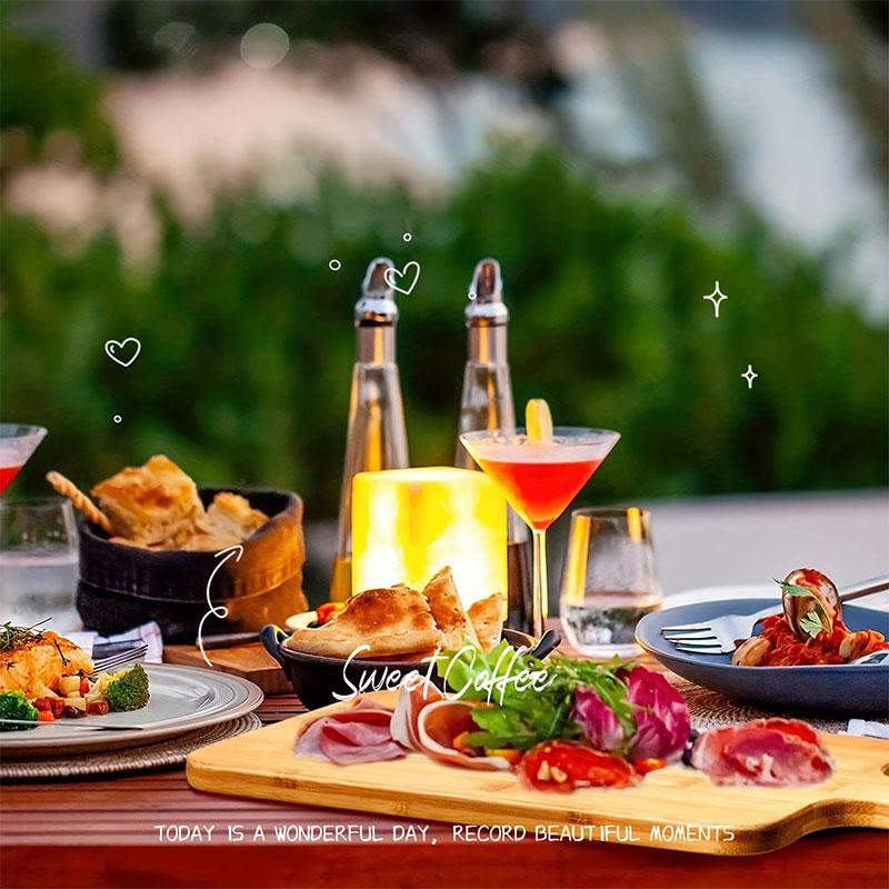 Bamboo Wooden Serving Board for Pizza Bread Steak Kitchen Chopping Boards Rectangle Vegetable Fruit Cutting Board with Handle