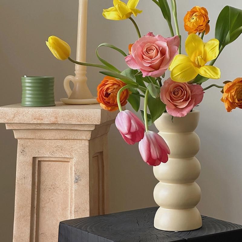 Flexible Silicone Flowerpot Mold Reusable DIY Resin Cement Molds Plaster Vases Moulds Craft Projects for Making Vase