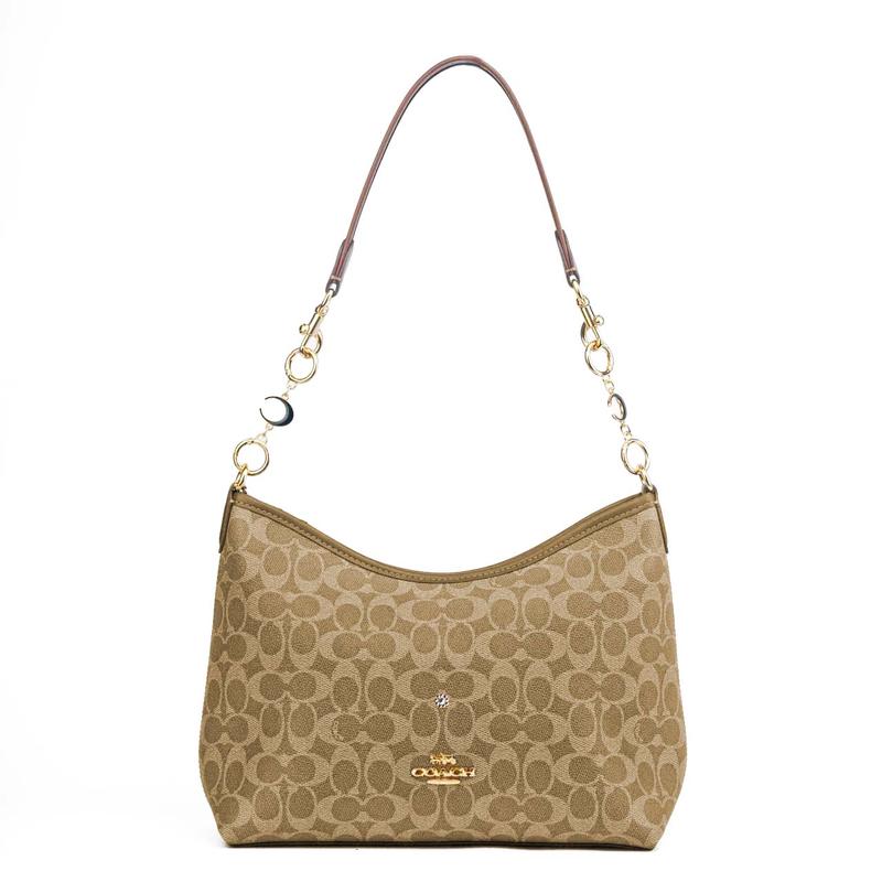 

COACH shoulder bag [Customized bag] Laurel 31 detachable strap, hobo bag, diamond-applied craftsmanship Moon Brown basic package (bag + dust bag) коричневий