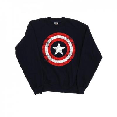 Mens Avengers Captain America Scratched Shield Sweatshirt