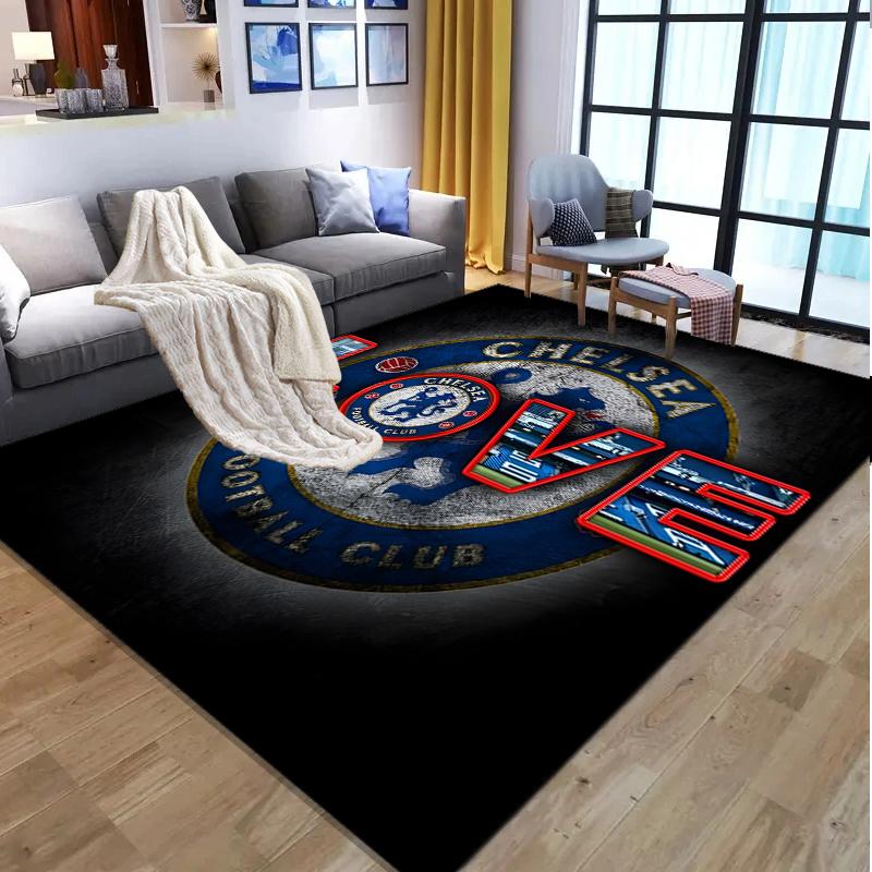 Chelsea F.C Pattern Rug, Indoor/Outdoor Mat, for Picnic, Gameroom, Bedroom, Office, Living Room, Home Decor Carpet, Birthday Gift
