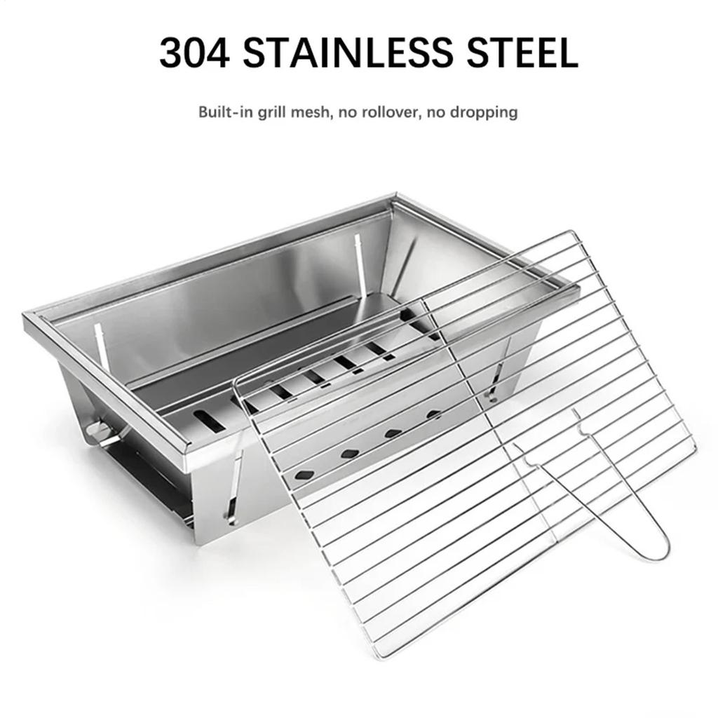 Camping Grill Heat-Resistant Windproof Outdoor Cookware Campfire Grill For Hiking Garden Balcony Backyard Patio Traveling Picnic