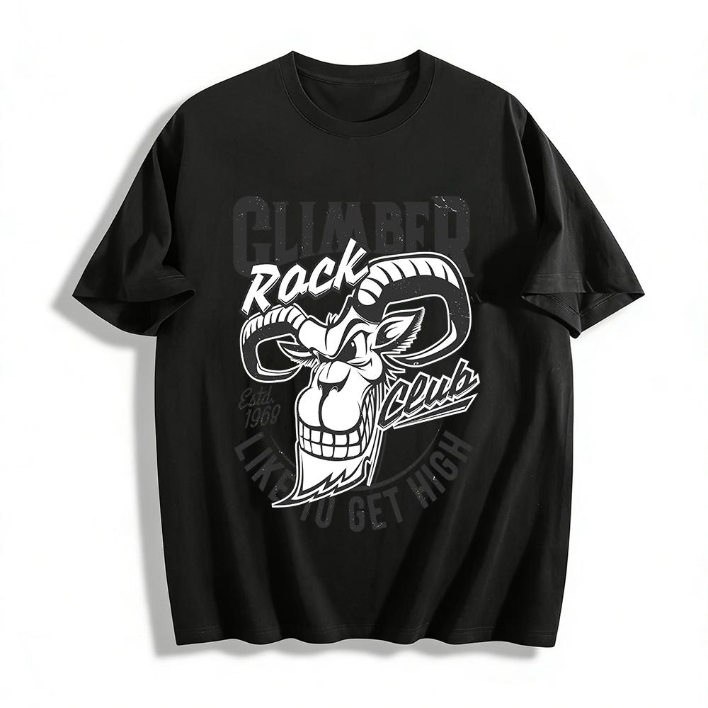 

1968 Established Rock Climber Club Ram Print Outdoor Enthusiast Tee Pure cotton T-shirt XXS