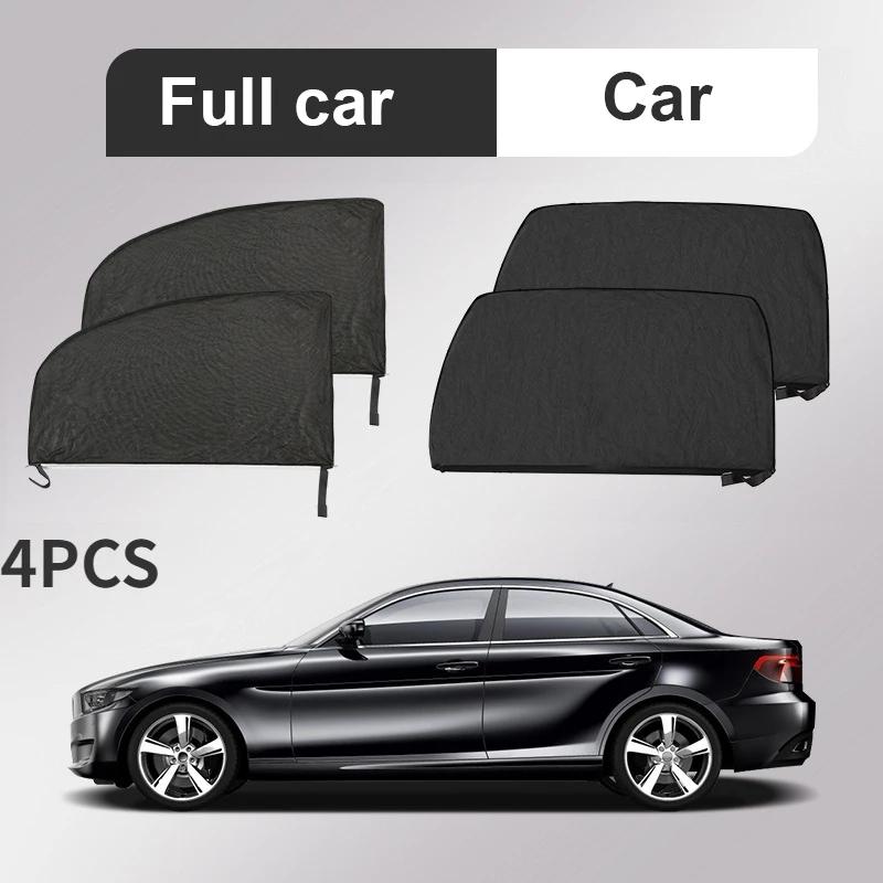 4PC Universal UV Protection Mesh Window Shade Anti-Mosquito Privacy Sun Visor for Car Side Windows - Car Accessories