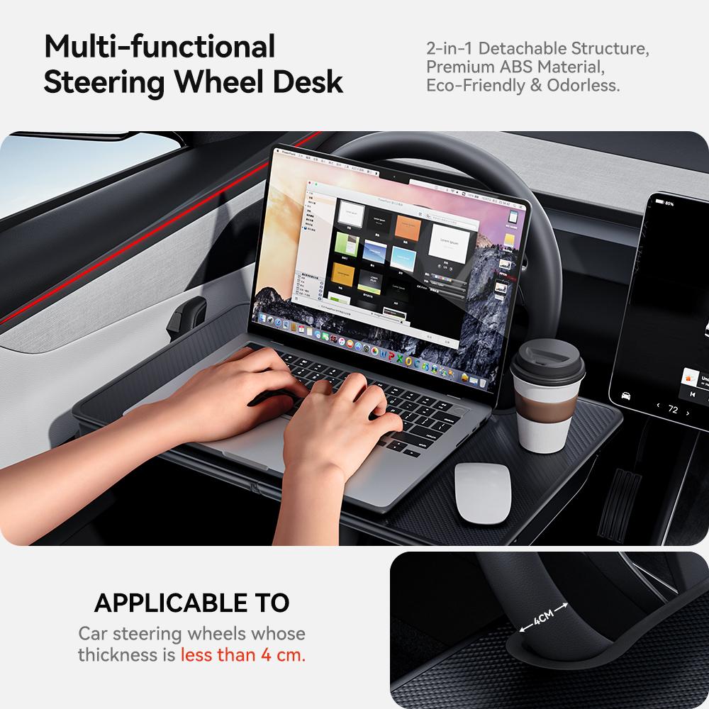 YZ For Tesla Model 3 Y YL Juniper Car Steering Wheel Table Board Foldable Laptop Coffee Tray Board Seat Gap Storage Organizer
