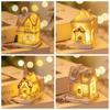 Resin Christmas Glowing Small House Cute Cartoon Table Decorations  New Year Decoration