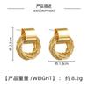 Women Simple Fashion Hollow Circle Multi Layer Wrapped S925 Silver Pin Earrings