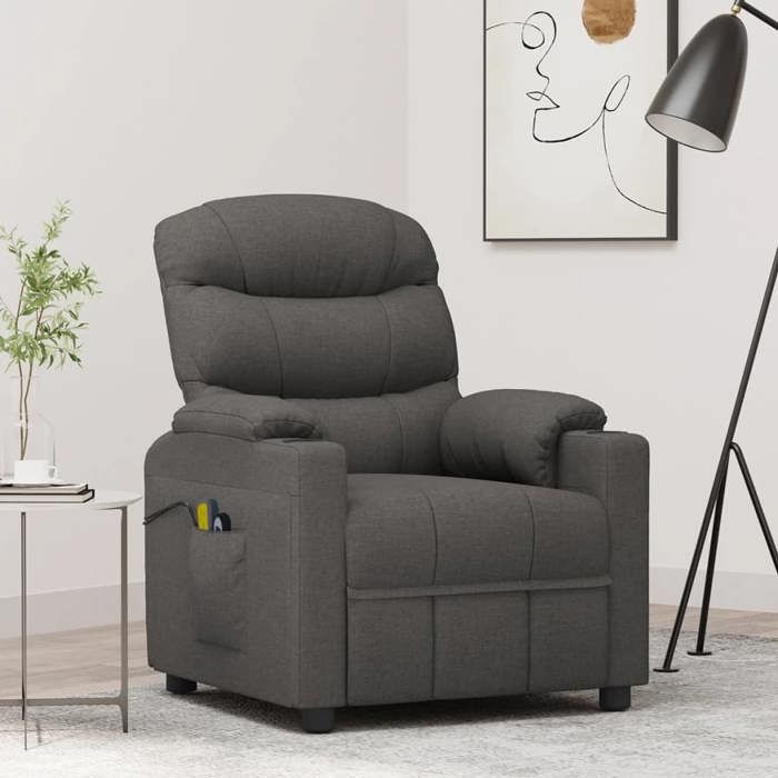 VidaXL Electric Massage Armchair Dark Grey Fabric 3143504