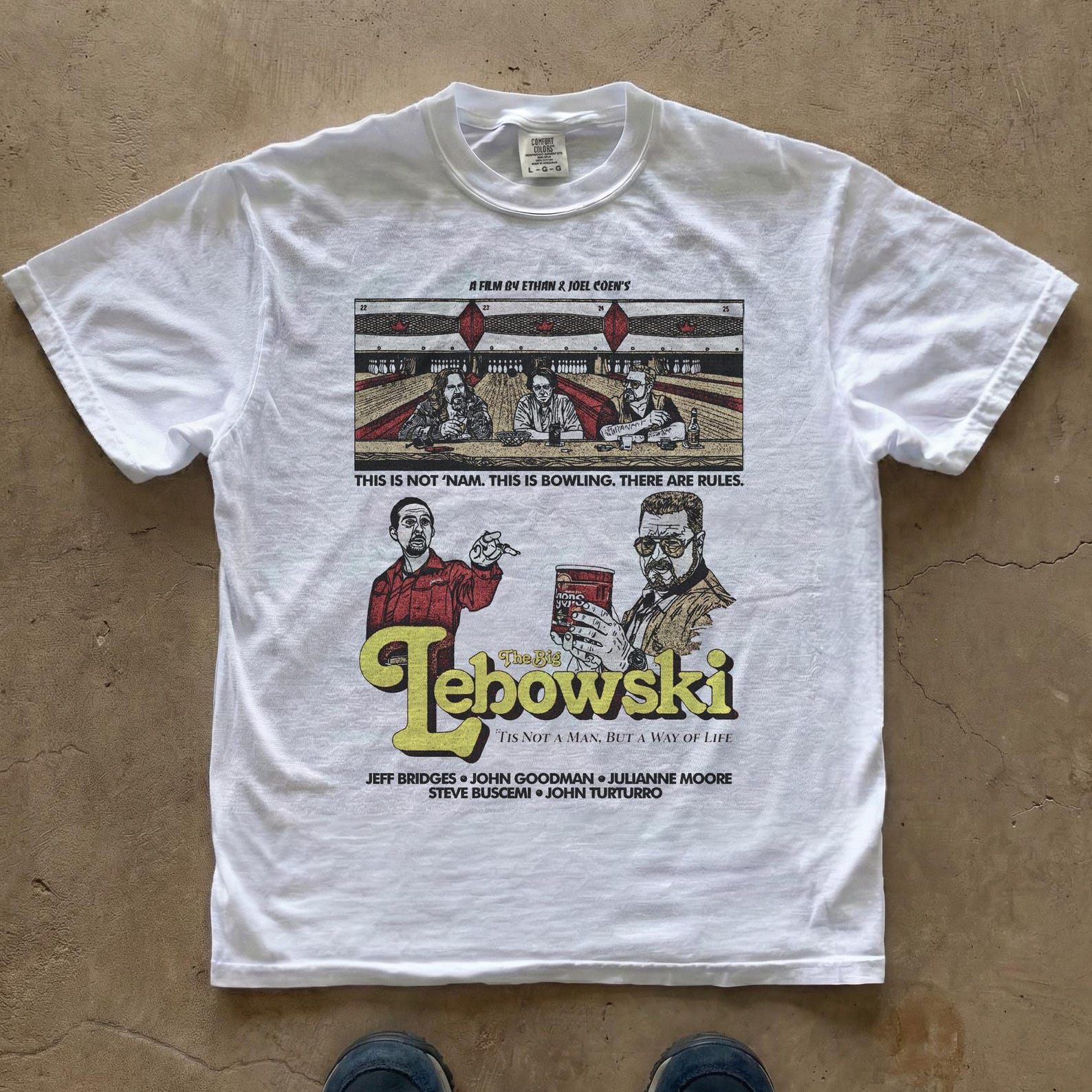 The Big Lebowski Movie T-Shirt | Coen Brothers Film Tee | Vintage Cult Film ArT-Shirt XL