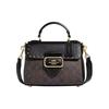 Handbag Morgan Series 21 Classic Old Flower All-over Printed Buckle Flip Closure Rivet Decoration Leather Shoulder Crossbody Small Size Women's