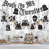 Death To My 20s Decorations - 14pcs Black 30th Birthday Party Decorations Banner Hanging Swirls Rip To My 20s Birthday Decor Party Ceiling Supplies