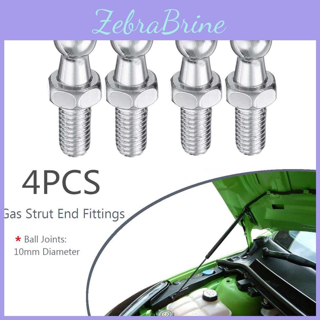 Bonnet 4pcs Boot Universal Silver Gas Strut Bar End Fitting 10mm M8 Ball Pin Joint Valve Spring