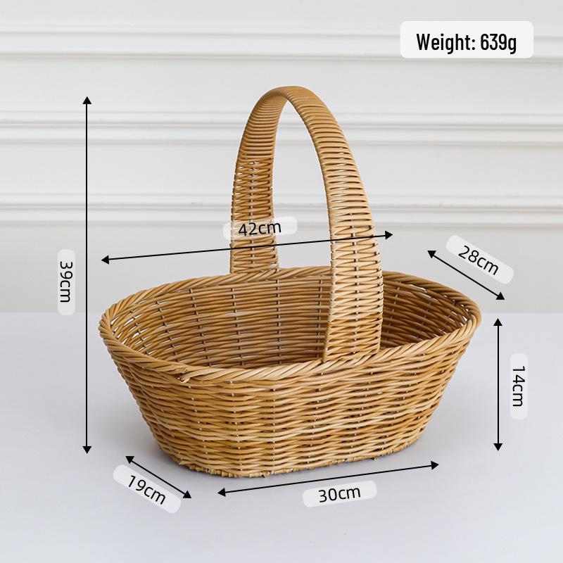 Handenmand van Geweven Rotan: Ideaal voor Bloemen, Fruit, Cadeaus, Opslag en Souvenirs - Perfect voor Bloemenwinkels en Kinderdagvieringen.
