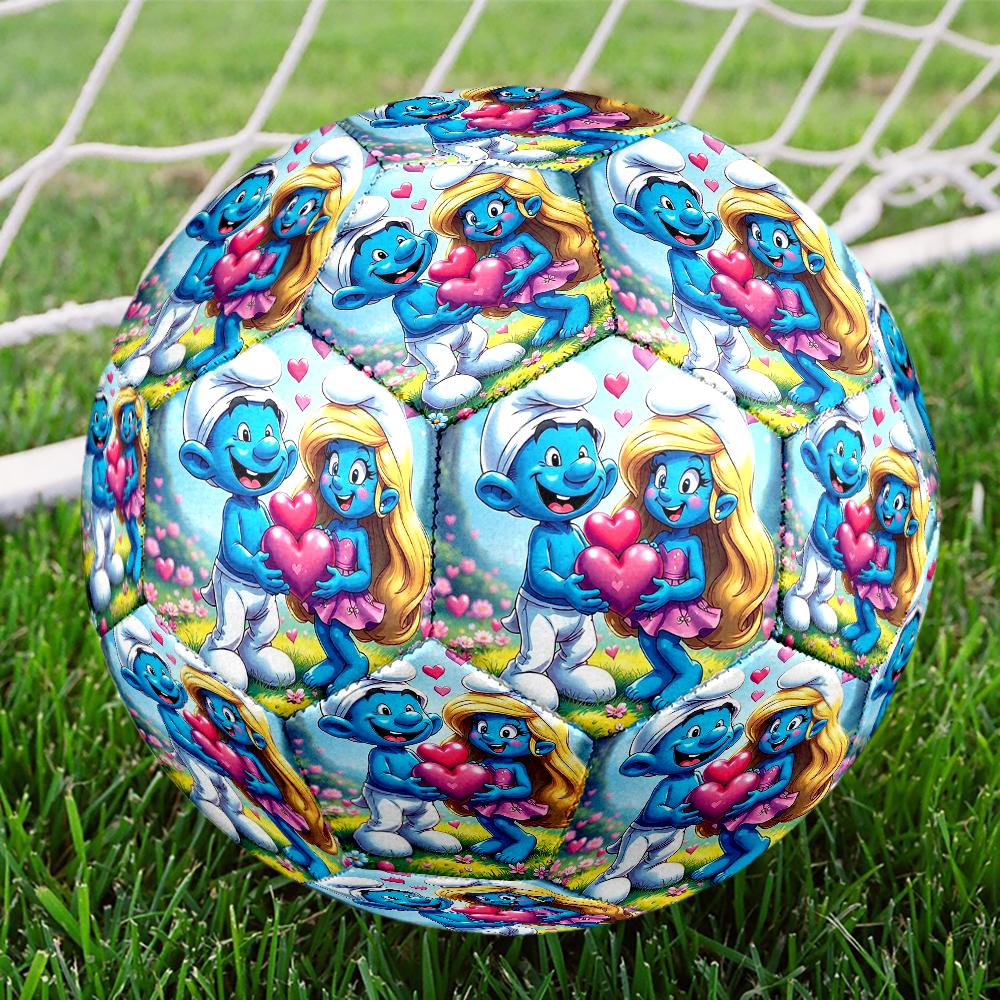 The Smurfs Theme Size 5 Soccer Ball, Suitable for Both Indoor and Outdoor Matches, a Gift Suitable for Everyone.
