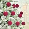 Samt Christbaumkugeln 20 Stück/Karton 6cm Beflockte Baumkugeln Anhänger Ornamente Luxuriöses Design Dekoration Für Weihnachtsdekoration