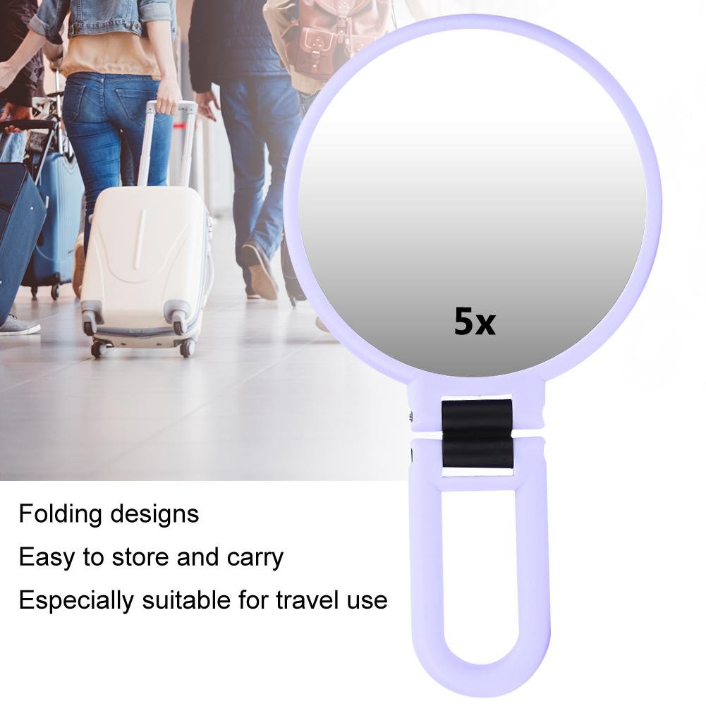 5X Magnifying Folding   Cosmetic Mirror Travel Portable Makeup Mirror