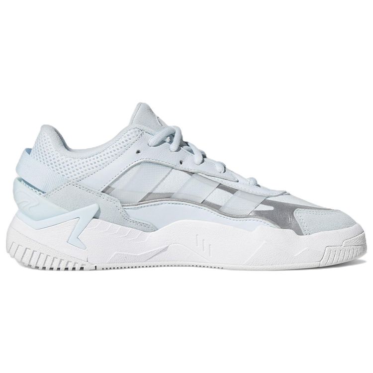 Adidas Originals Niteball 2.0 Leather Comfortable Non-Slip Durable Low-Top Lifestyle Shoes Women Sneaker Light-Blue GW0883