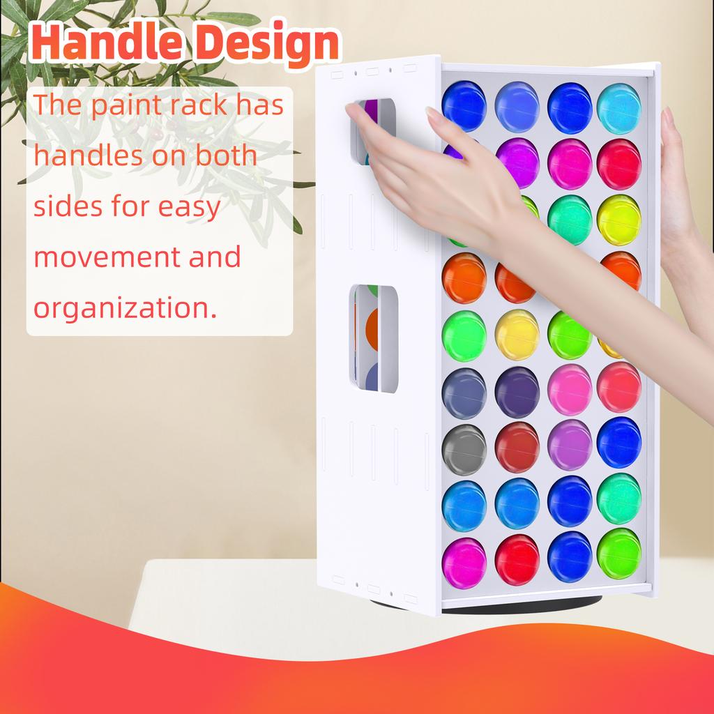 Craft Paint Storage Rack 72 Holes Paint Storage Tower Vertical 360° Spinning Craft Paint Storage Organizer Portable Paint