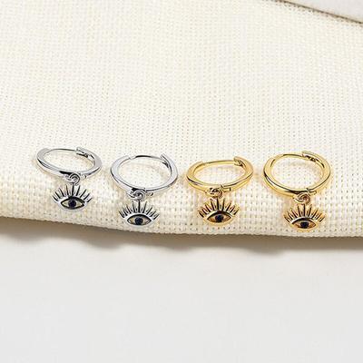 925 Sterling Silver Crystal Eyes Stud Earrings For Women Girls Engagement Party Wedding Jewelry Pendientes Eh1341