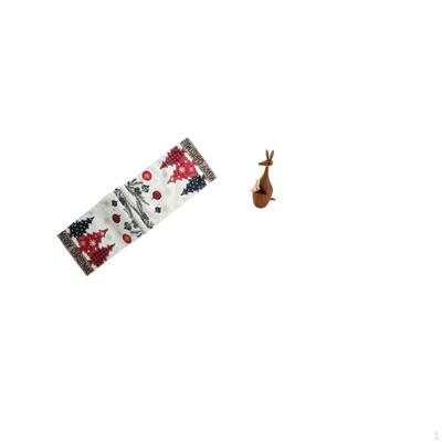 Festive Winter Table Runner with Animal Figurine Sculpture Reusable Holiday Decor for Coffee