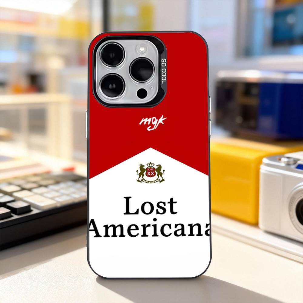 MGK L-Lost Americana Cool Phone Case For iPhone 17,16,15,14,13,12,11,Pro,XS,Max,Plus,Mini,SE4,E Black Matte Shockproof Cover
