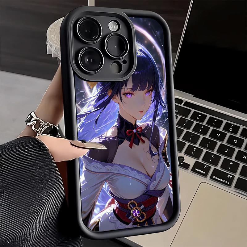 Phone Case for iPhone 17 Air 16E 15 16 Pro Max Genshin Impact Raiden Shogun Cover 14 Plus 13 12 Mini Soft Shell Silicone Fundas