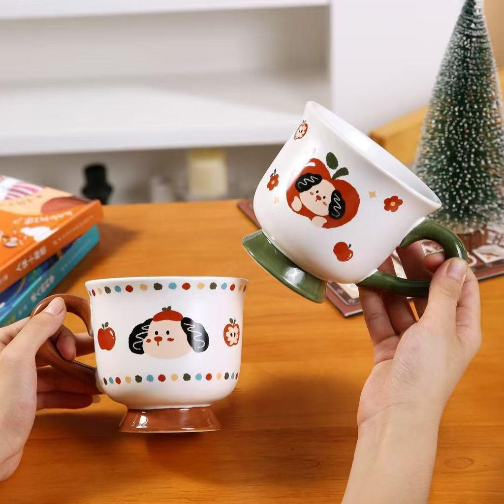 Ceramic Mug Household Cup Afternoon Tea Cup Cartoon Children Ladies Goblet Cup Water Cup Souvenir Coffee Cup