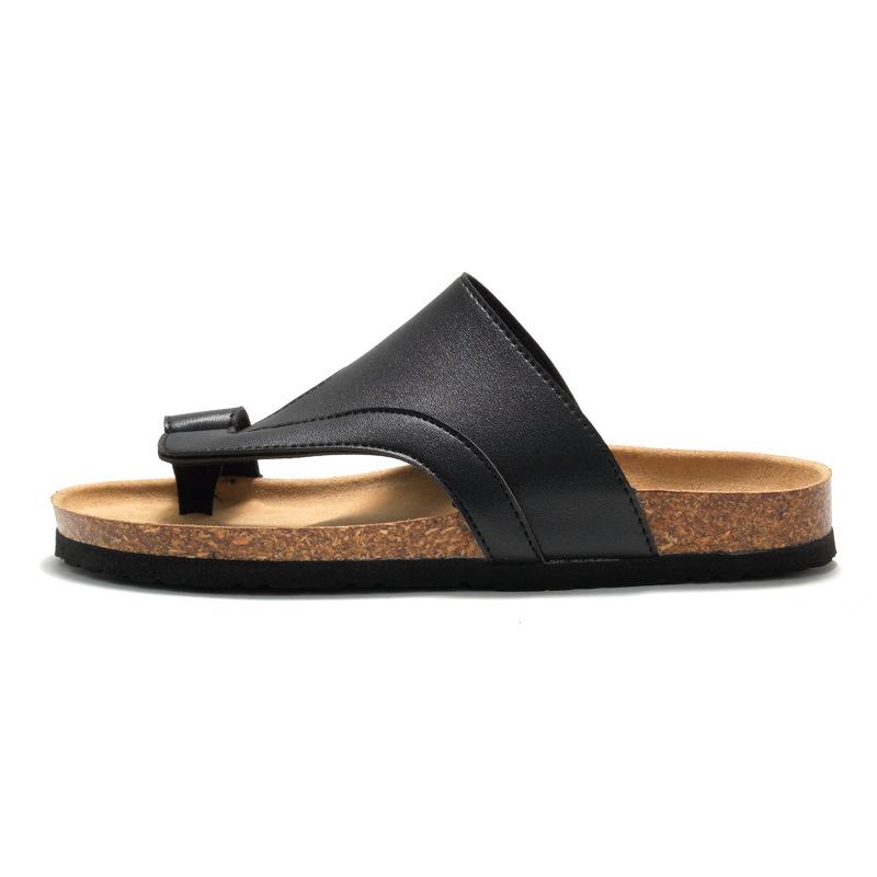 Men's Cork Flip-flops Men's Trendy Cool Slippers Young Students Beach Shoes KWN