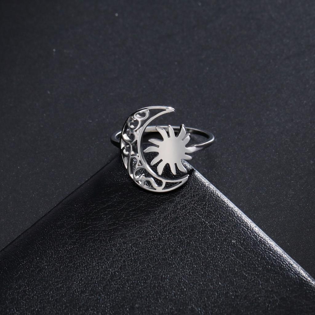 Crescent Sun Open Ring Bohemian Fashion Jewelry Unisex Birthday Gift