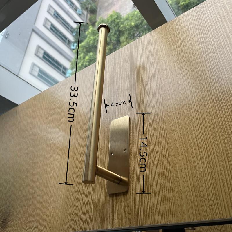 Stainless Steel No-Drill Wall-Mounted Towel and Toilet Paper Holder