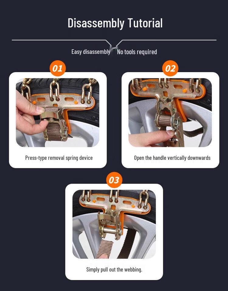 Hyundai Tucson Off-Road Anti-Skid Tire Chains - No Jack Needed, Snowfield Ready, New Thickened Design
