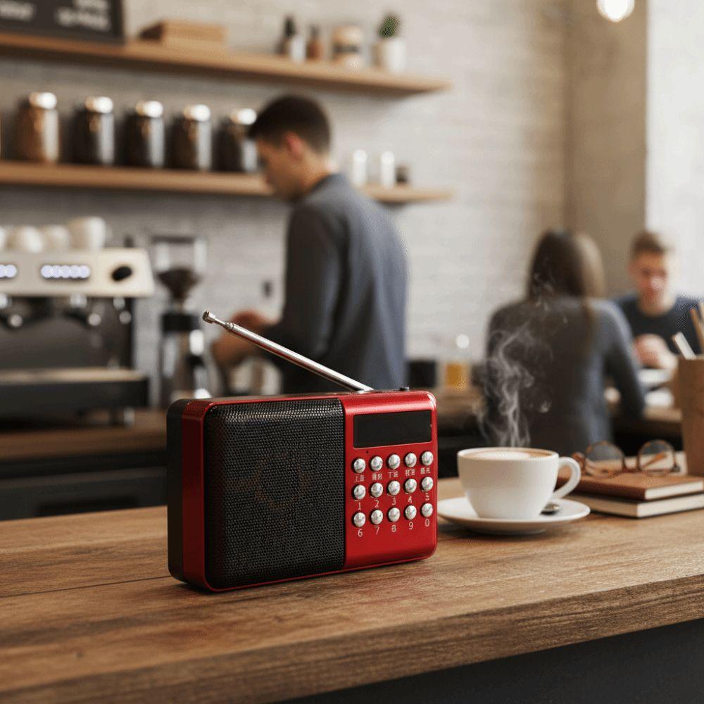 MicroSD Card Slot Radio Speaker USB Port MP3 Radio Mini Size Music Player Home Entertainment