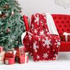 Bedsure Christmas Holiday Sherpa Fleece Throw Blanket Snowflake Red and White Fuzzy Warm Couch Sofa and Gift 50x60 Inches