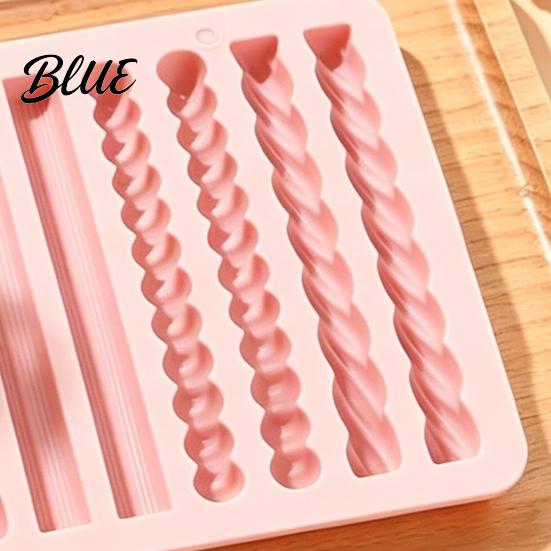Homemade Cookie Baking Pan Silicone Chocolate Rod Mold 12 Cavity Non-stick Tray Heat Resistant Professional Pastry Equipment Flexible Strip Mold for
