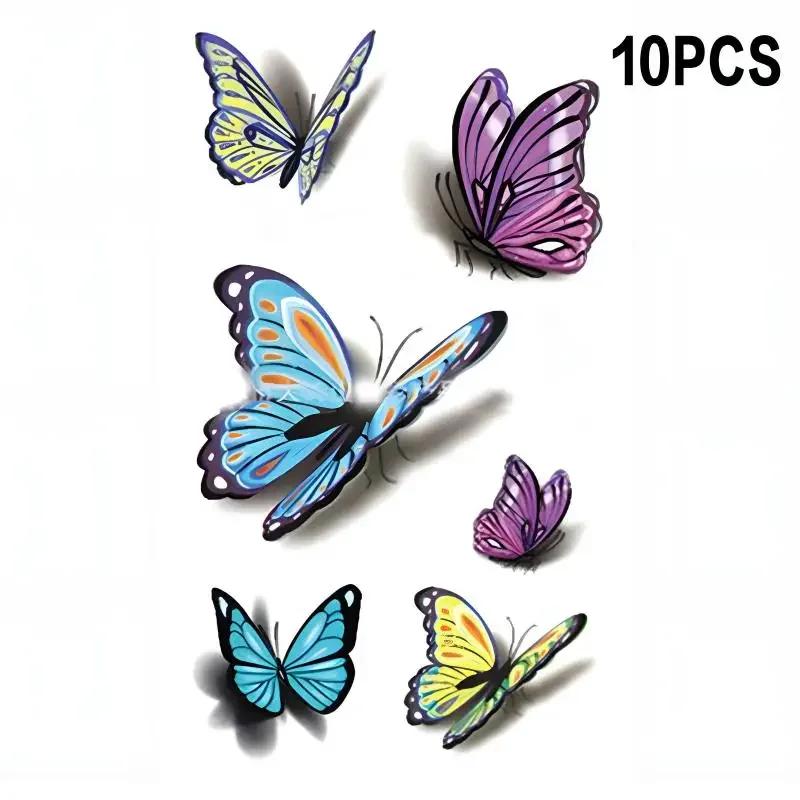 Waterproof 3D Tattoo Sticker Removable Women Temporary Fake Tattoo Sticker Mini Colorful Butterfly DIY Tattoo Sticker Body Art