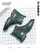 Men's Plus Size 46 Autumn/Winter Martin High-Top Leather Boots, British Style, Double Buckle Slip-On