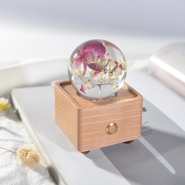 Dandelion Bluetooth Speaker Night Light: Crystal Ball with Preserved Flower - Unique Christmas/Birthday Gift