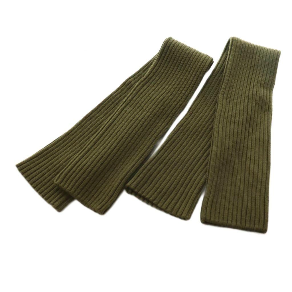 Used ETRO leg warmers rib knit wool 3 khaki ES GY50